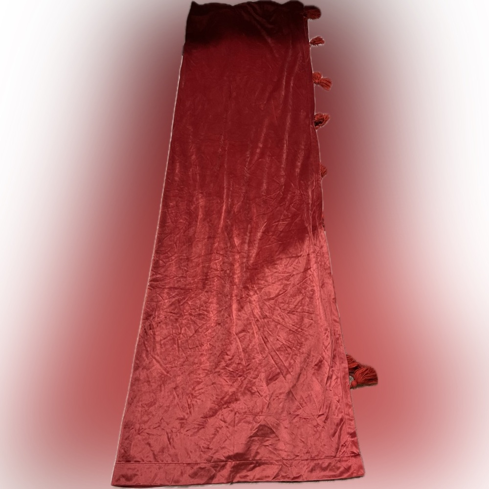 NWOT *PAIR*Vintage Red Velveteen Curtains with Tassles! 50x84 (in)
